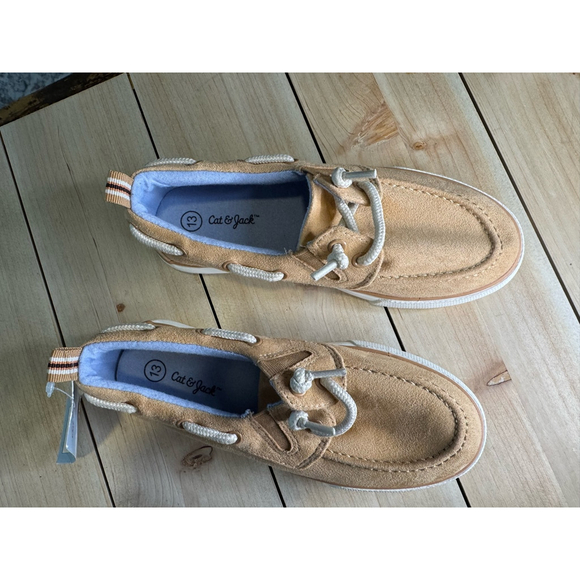 Kids' Reece Boat Shoes - Cat & Jack™ Tan 13 - Picture 3 of 6